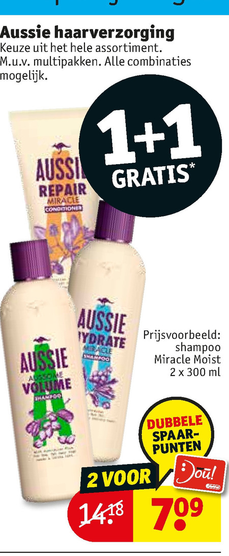 Aussie   haarverzorging, shampoo folder aanbieding bij  Kruidvat - details