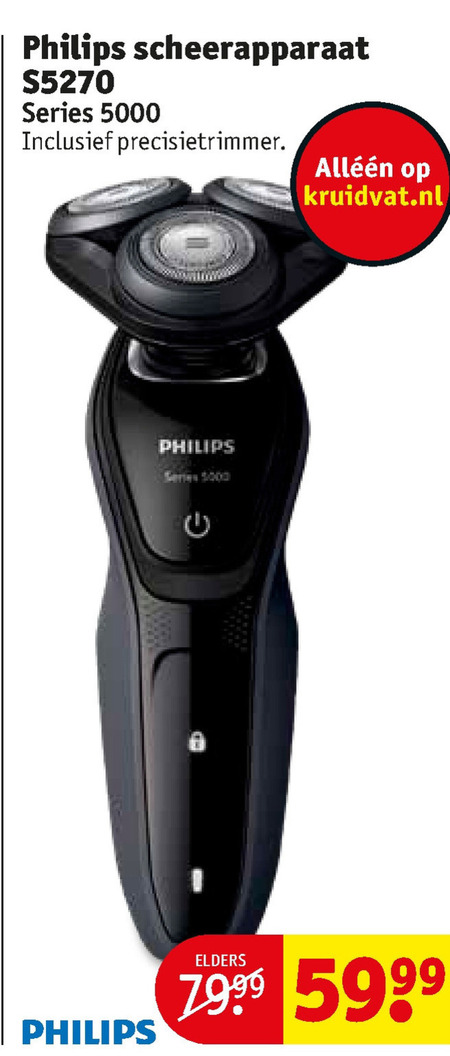 Philips   elektrisch scheerapparaat folder aanbieding bij  Kruidvat - details