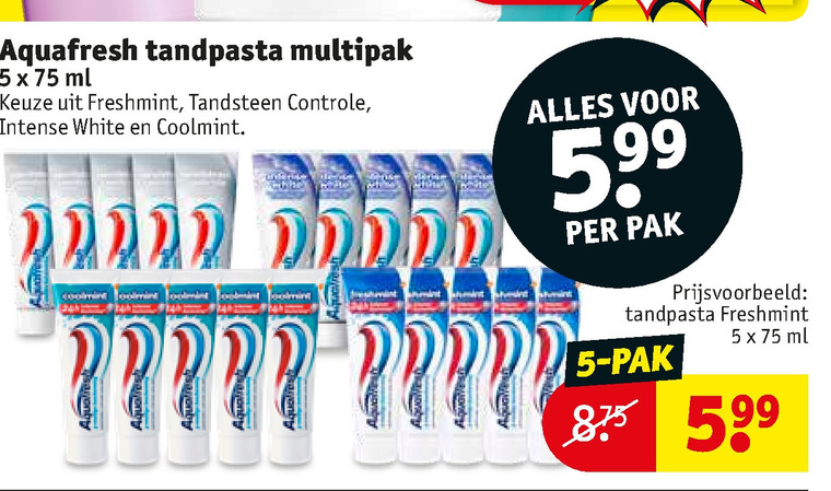 Aquafresh   tandpasta folder aanbieding bij  Kruidvat - details