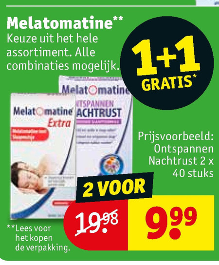 melatomatine   voedingssupplement folder aanbieding bij  Kruidvat - details