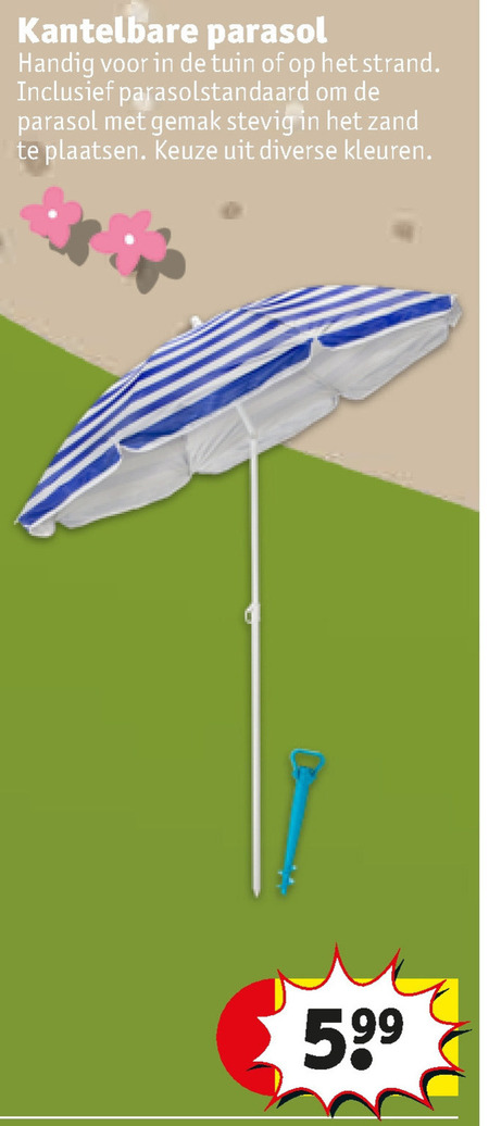 Thespian Mededogen Tegenstrijdigheid strandparasol folder aanbieding bij Kruidvat - details