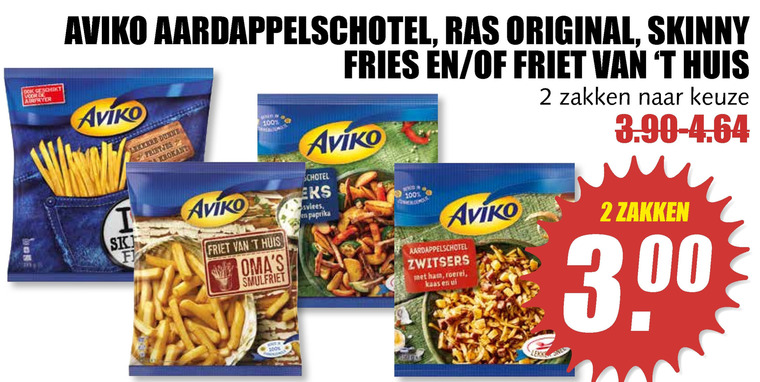 Aviko   aardappelproduct, patat folder aanbieding bij  MCD Supermarkt Basis - details