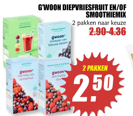 Gwoon   diepvriesfruit folder aanbieding bij  MCD Supermarkt Basis - details