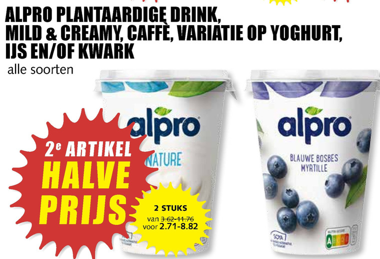 Alpro   soja yoghurt, soja melk folder aanbieding bij  MCD Supermarkt Basis - details