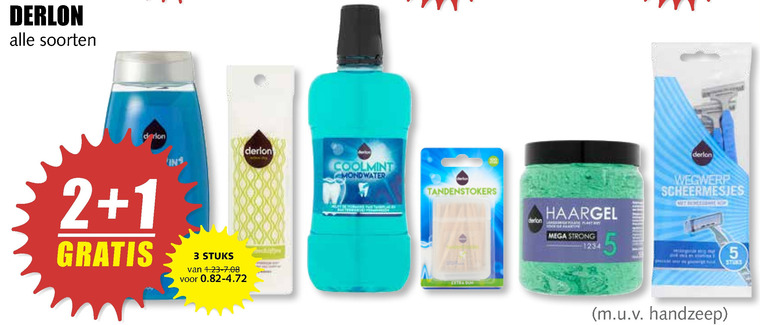 Derlon   shampoo, bodylotion folder aanbieding bij  MCD Supermarkt Basis - details