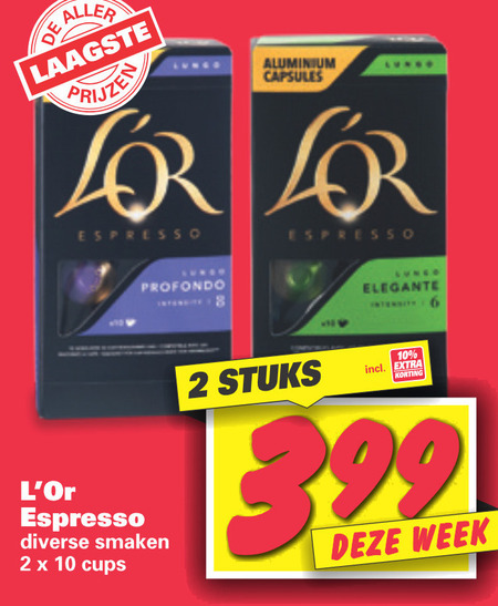 Douwe Egberts L Or   koffiecups folder aanbieding bij  Nettorama - details