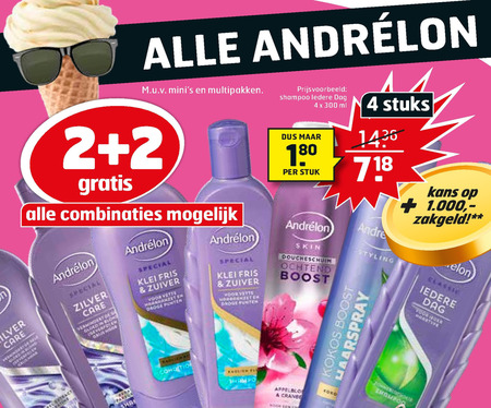 Andrelon   haarverzorging, cremespoeling folder aanbieding bij  Trekpleister - details