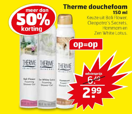 Therme   douchegel folder aanbieding bij  Trekpleister - details