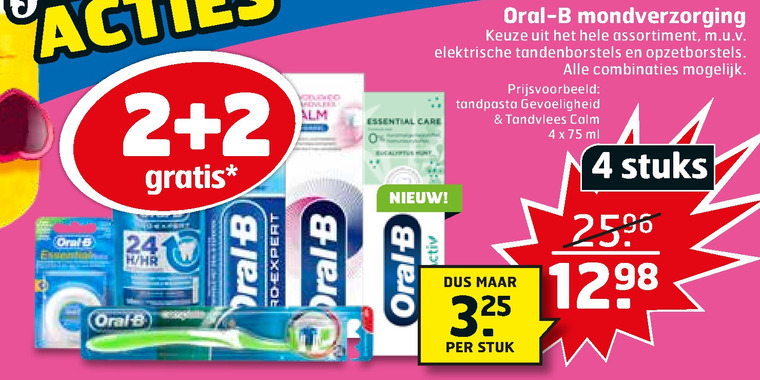 Oral-B   flosdraad, mondwater folder aanbieding bij  Trekpleister - details