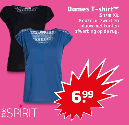 TrueSpirit   dames t-shirt folder aanbieding bij  Trekpleister - details