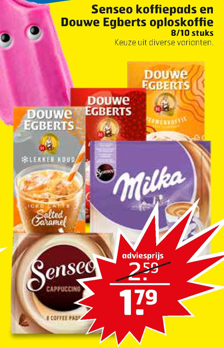 Douwe Egberts   oploskoffie, koffiepad folder aanbieding bij  Trekpleister - details