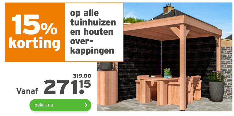 mist Verbanning defect terrasoverkapping, tuinschuur folder aanbieding bij Gamma - details