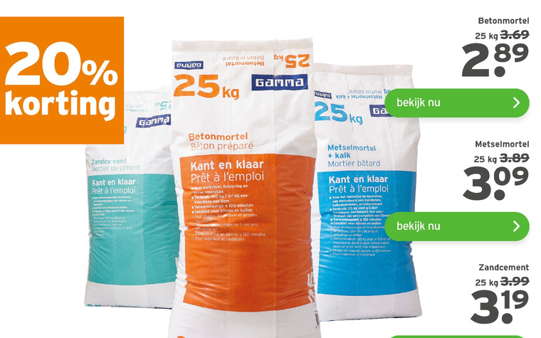 Gamma Huismerk   betonmortel, zandcement folder aanbieding bij  Gamma - details