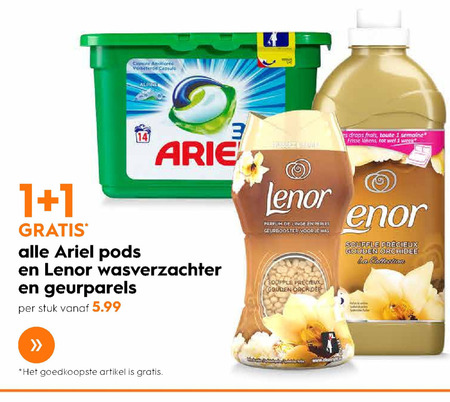 Ariel   wasverzachter, wasmiddel folder aanbieding bij  Blokker - details