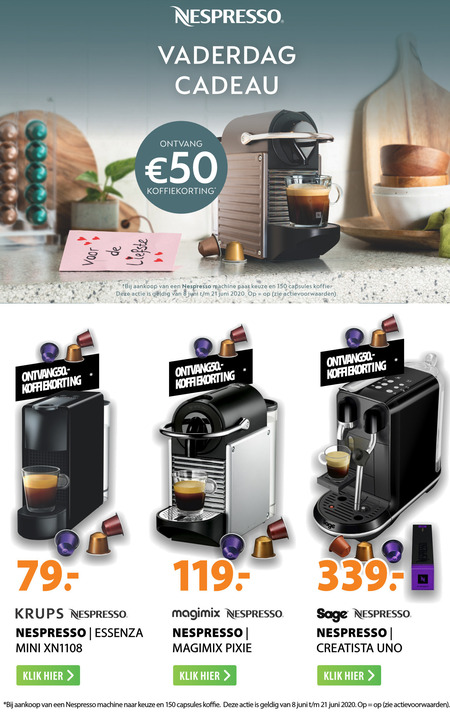 trainer Kreet Alarmerend Krups nespresso apparaat folder aanbieding bij Expert - details