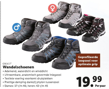 Crivit wandelschoenen folder aanbieding bij Lidl details