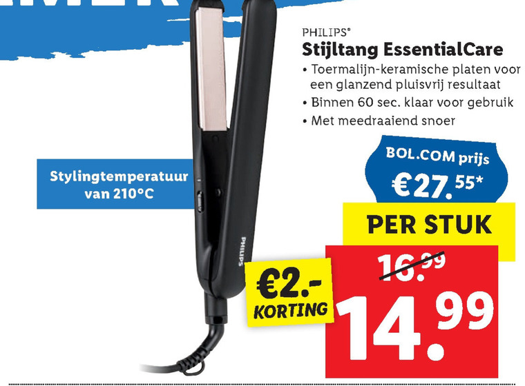 Philips straightener folder aanbieding bij Lidl details