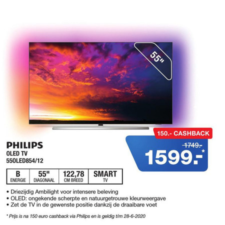 Philips   oled televisie, 4k ultrahd televisies folder aanbieding bij  Electroworld - details