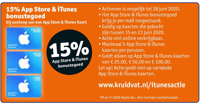 Apple   itunes kaart folder aanbieding bij  Kruidvat - details