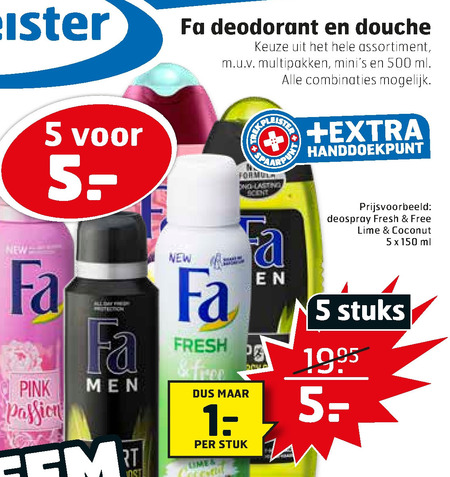 Fa   douchegel, deodorant folder aanbieding bij  Trekpleister - details