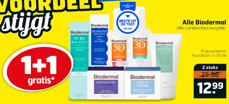 Biodermal   gezichtsreiniging, nachtcreme folder aanbieding bij  Trekpleister - details