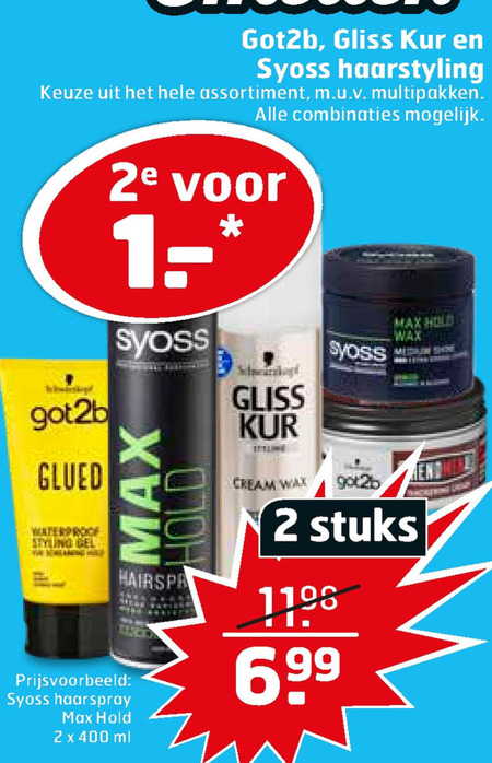 Got2B   hairspray, haargel folder aanbieding bij  Trekpleister - details