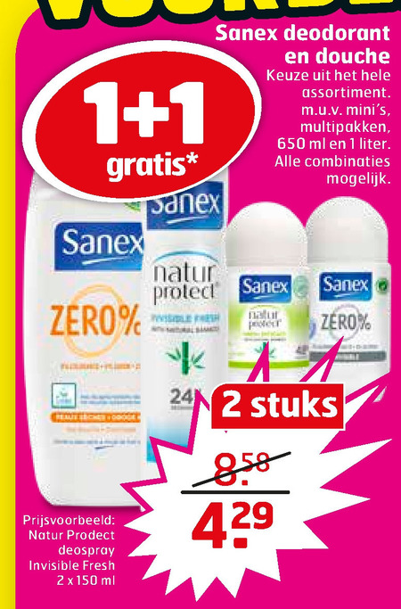 Sanex   douchegel, deodorant folder aanbieding bij  Trekpleister - details