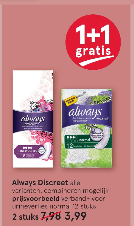 Always   maandverband, inlegkruisjes folder aanbieding bij  Etos - details