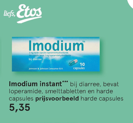 Imodium   diarree folder aanbieding bij  Etos - details