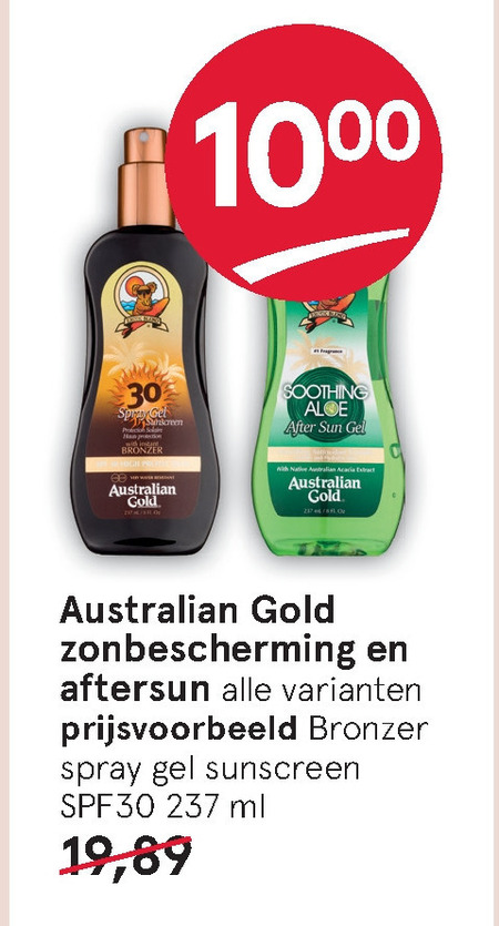 Australian Gold   zonnebrandolie, aftersun folder aanbieding bij  Etos - details