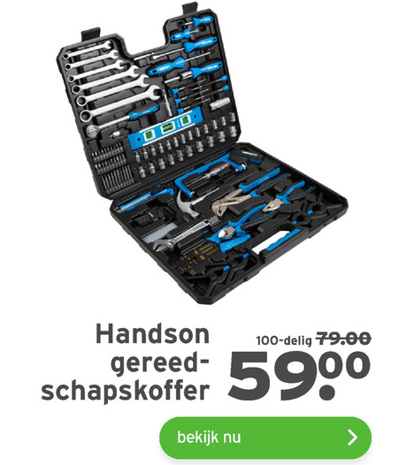 Handson gereedschapsset folder aanbieding bij - details