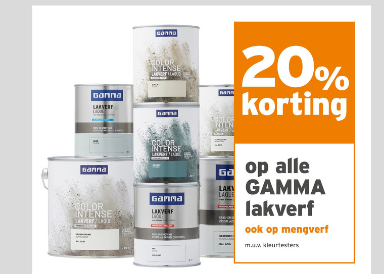 Gamma Huismerk   mengverf, lak folder aanbieding bij  Gamma - details