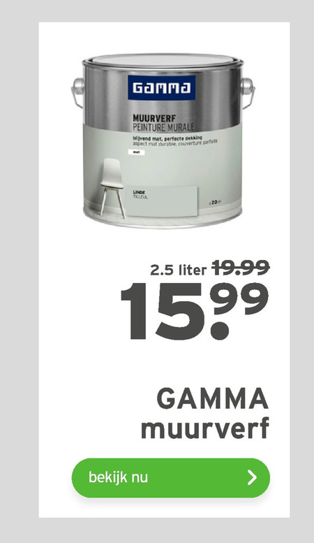 Gamma Huismerk   muurverf folder aanbieding bij  Gamma - details