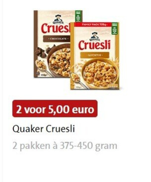 Quaker   cruesli folder aanbieding bij  Jumbo - details