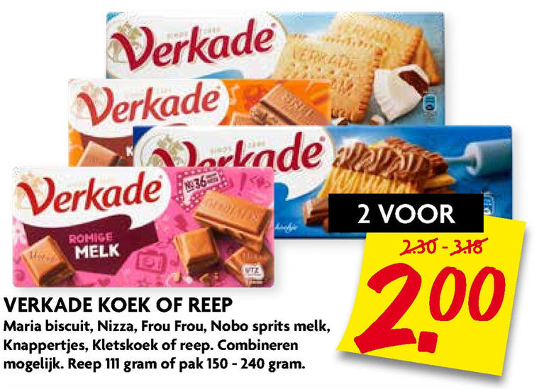 Verkade   chocolade, biscuits folder aanbieding bij  Dekamarkt - details