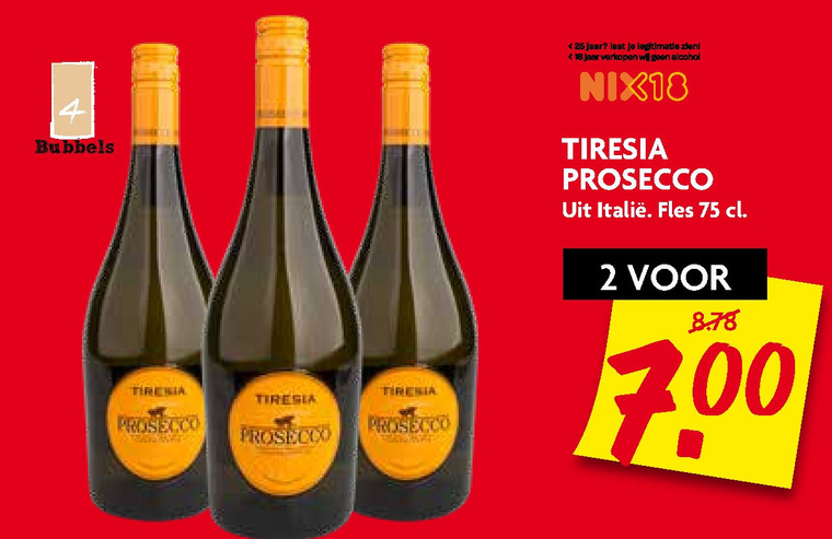 Tiresia   prosecco folder aanbieding bij  Dekamarkt - details