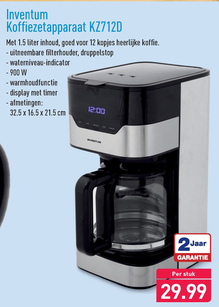 Inventum   koffiezetapparaat folder aanbieding bij  Aldi - details