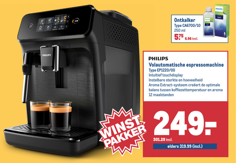 Philips   espressoapparaat folder aanbieding bij  Makro - details