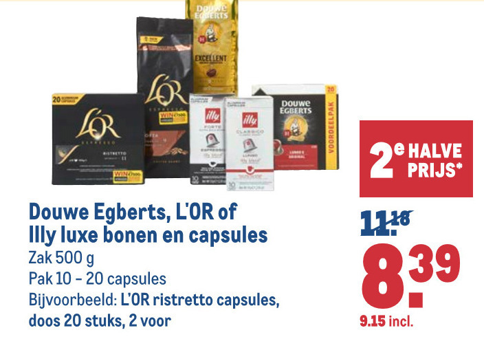 Douwe Egberts L Or   koffiebonen, koffiecups folder aanbieding bij  Makro - details