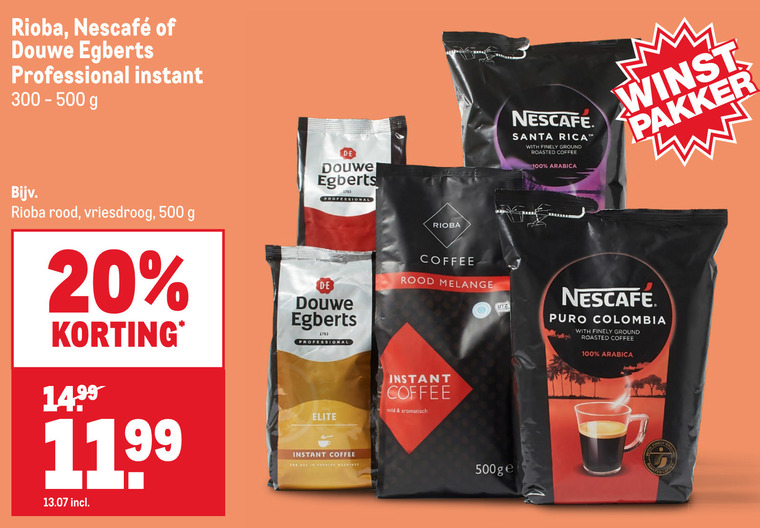 Nescafe   oploskoffie folder aanbieding bij  Makro - details