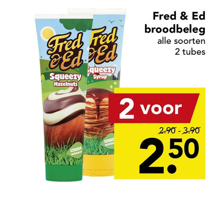 Fred en Ed   jam, chocoladepasta folder aanbieding bij  Deen - details