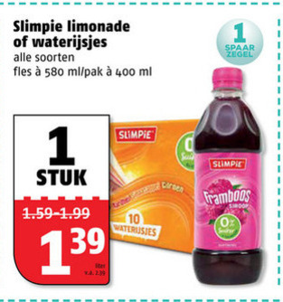 Slimpie   limonadesiroop, waterijs folder aanbieding bij  Poiesz - details