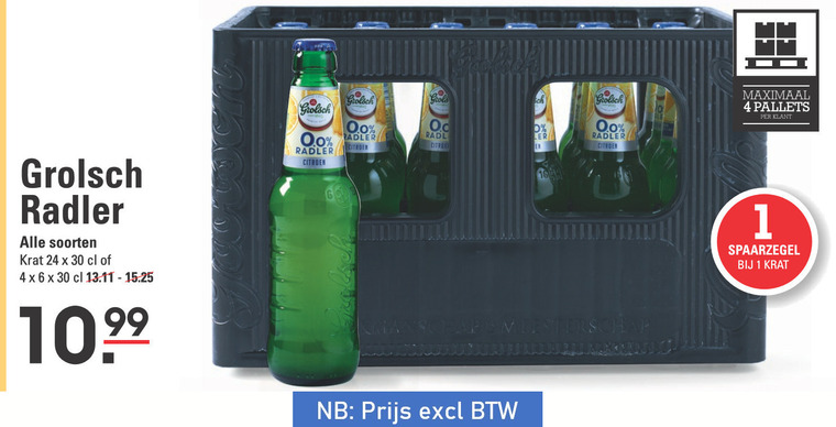 Grolsch   radler bier folder aanbieding bij  Sligro - details