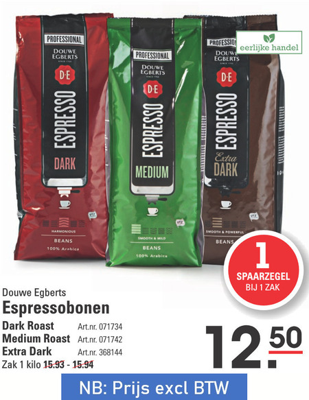 Douwe Egberts   koffiebonen folder aanbieding bij  Sligro - details