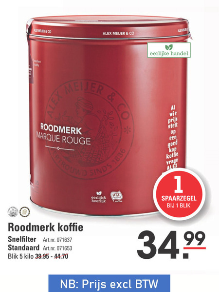 Alex Meijer   koffie folder aanbieding bij  Sligro - details