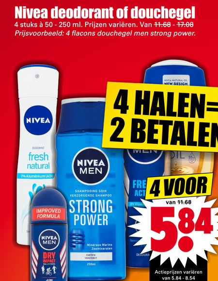 Nivea   douchegel, deodorant folder aanbieding bij  Dirk - details