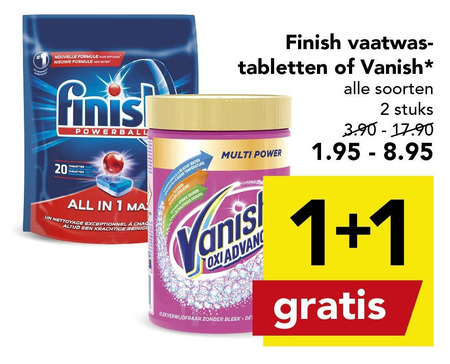 Finish   vaatwasmiddel, vlekkenverwijderaar folder aanbieding bij  Deen - details