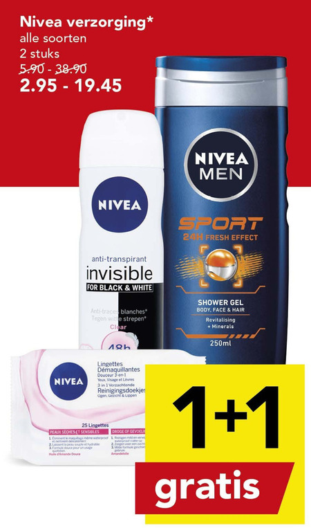 Nivea   gezichtsreiniging, douchegel folder aanbieding bij  Deen - details