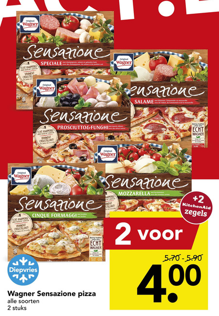 Wagner   diepvriespizza folder aanbieding bij  Deen - details