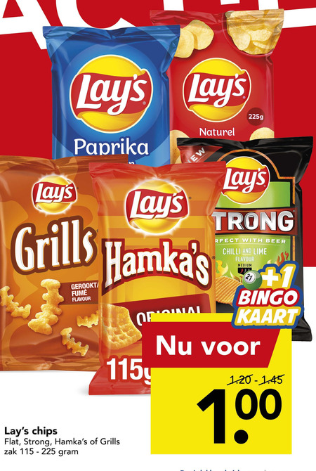 Lays   chips, zoutje folder aanbieding bij  Deen - details